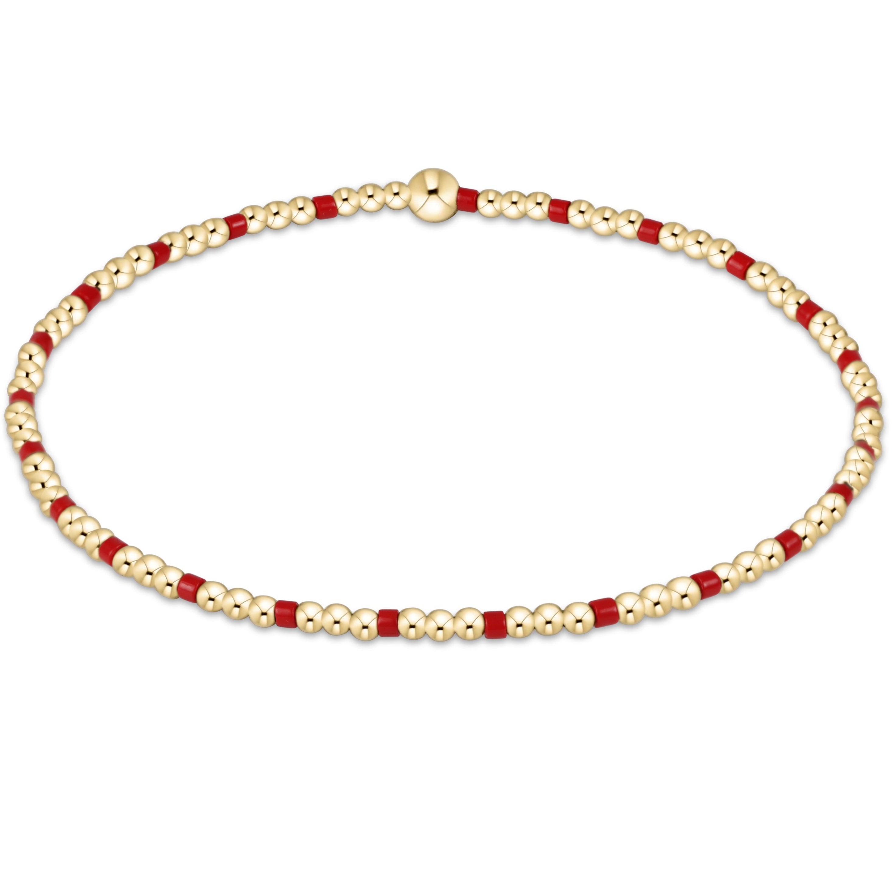 enewton Gameday Hope Sincerity Pattern 2mm Bead Bracelet - Bright Red