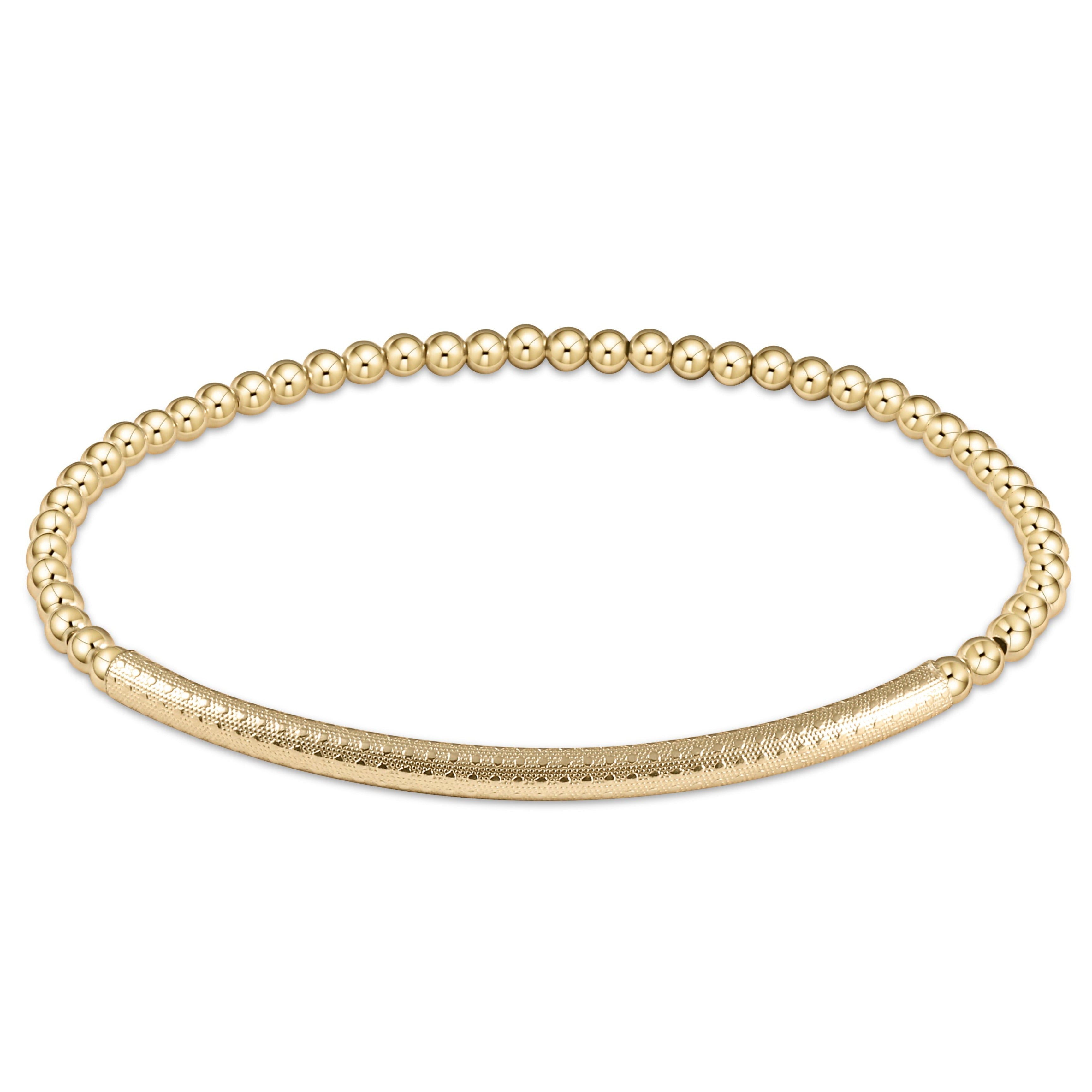 enewton Bliss Bar Textured 3mm Bead Bracelet - Gold