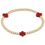 enewton Signature Cross Gold Pattern 3mm Bead Bracelet