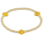 enewton Signature Cross Gold Pattern 3mm Bead Bracelet