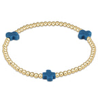 enewton Signature Cross Gold Pattern 3mm Bead Bracelet