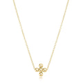 enewton 16" Necklace Gold - Classic Beaded Signature Cross Gold - 3mm Bead Gold