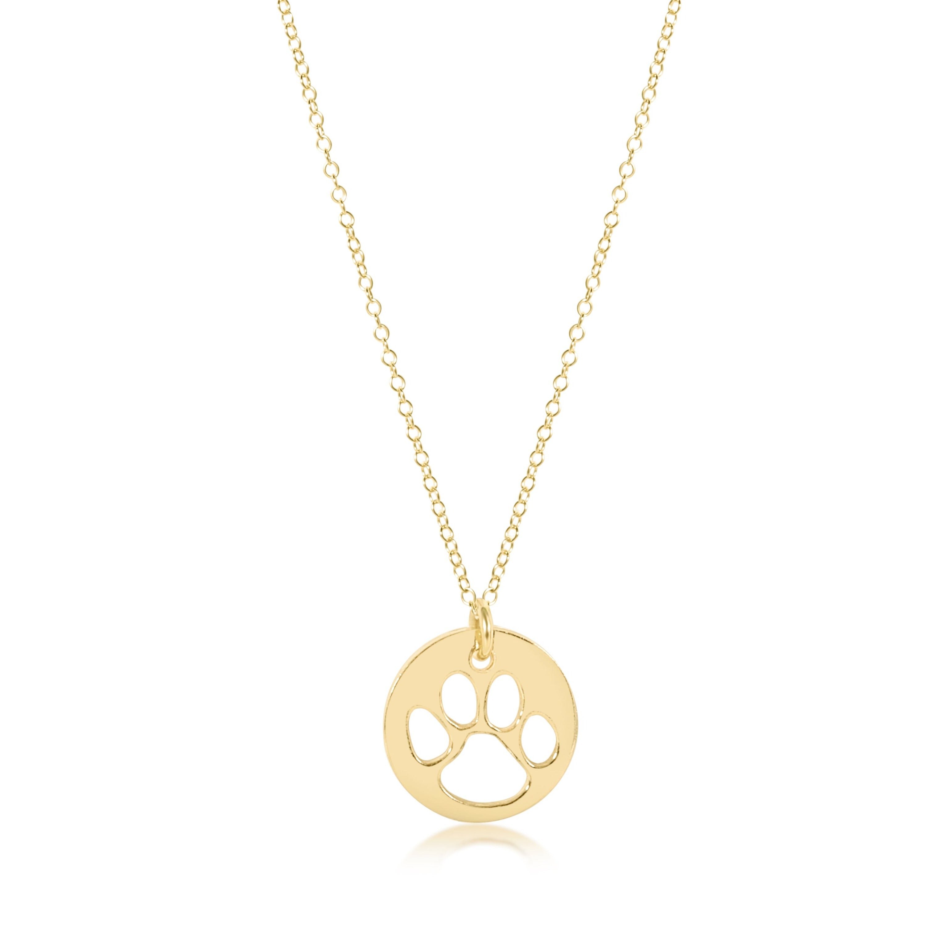 enewton 16" Necklace Gold - Paw Print Gold Disc