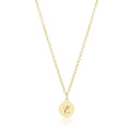 enewton 16" Necklace Gold - Respect Small Gold Disc - CURSIVE Letter T