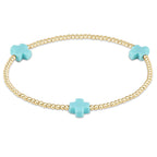 enewton Signature Cross Gold Pattern 2mm Bead Bracelet