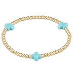 enewton Extends - Signature Cross Gold Pattern 3mm Bead Bracelet