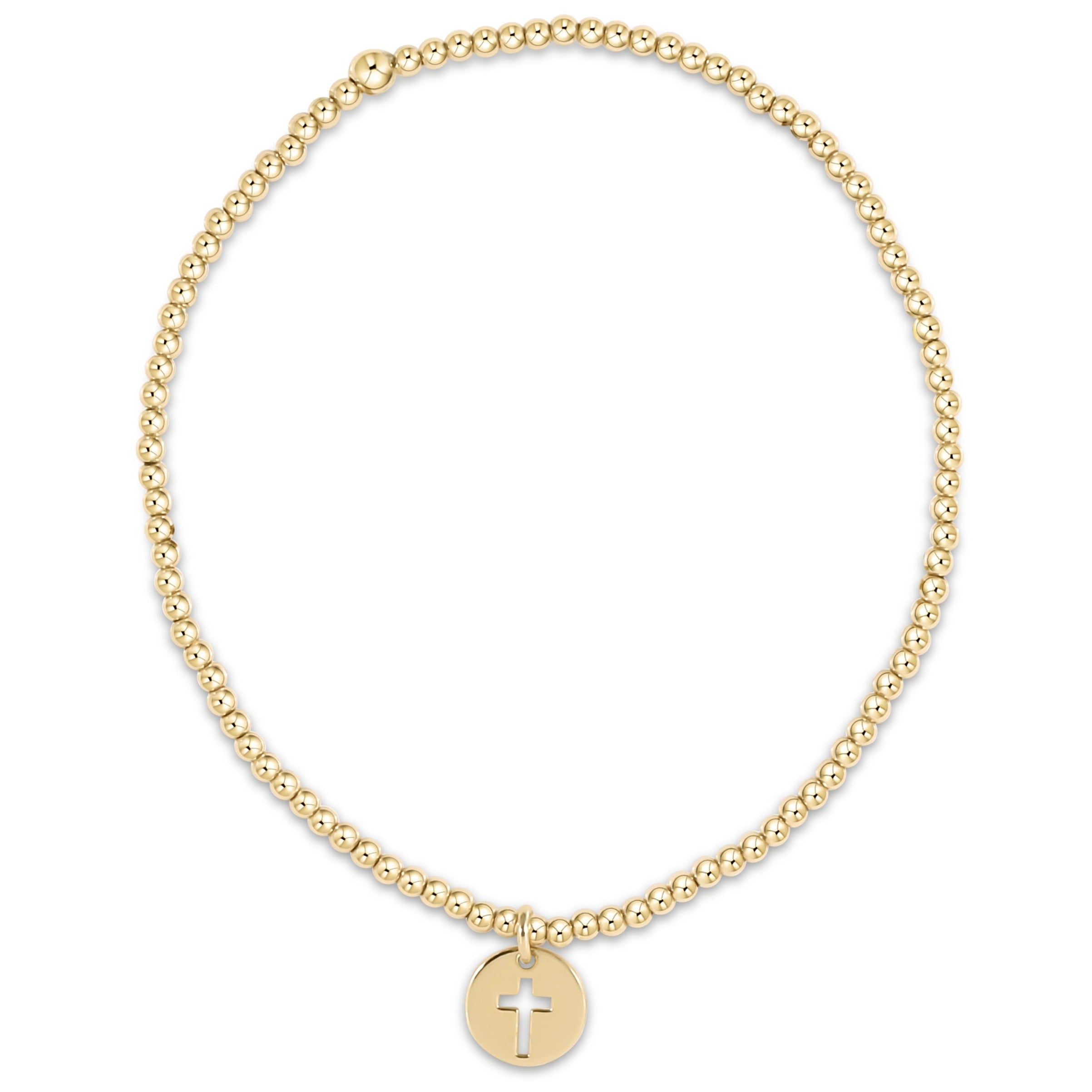 enewton Classic Gold 2mm Bead Bracelet - Blessed Small Gold Disc