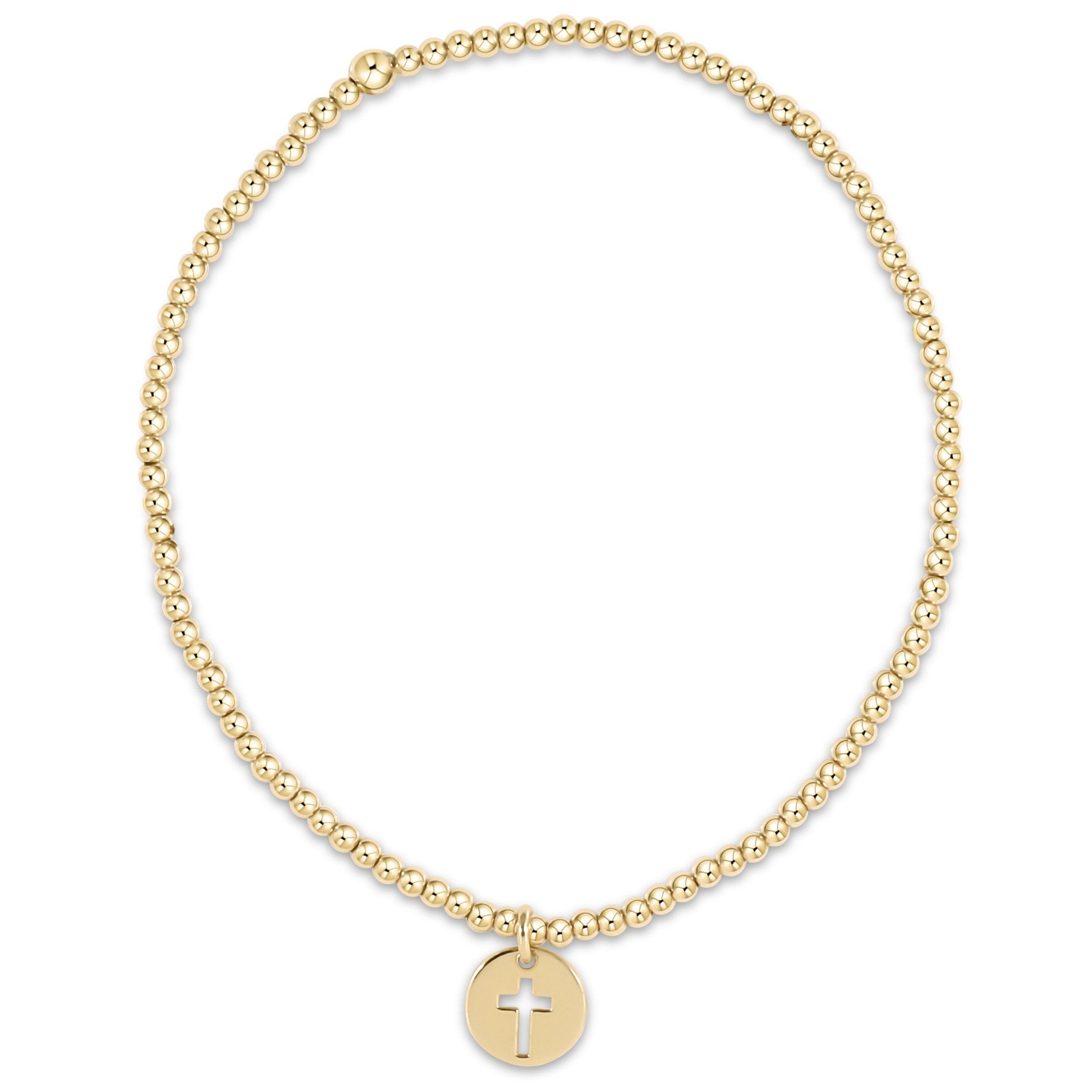 enewton egirl Classic Gold 2mm Bead Bracelet - Blessed Small Gold Disc
