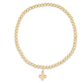 enewton Extends - Classic Gold 3mm Bead Bracelet - Signature Cross Gold Charm