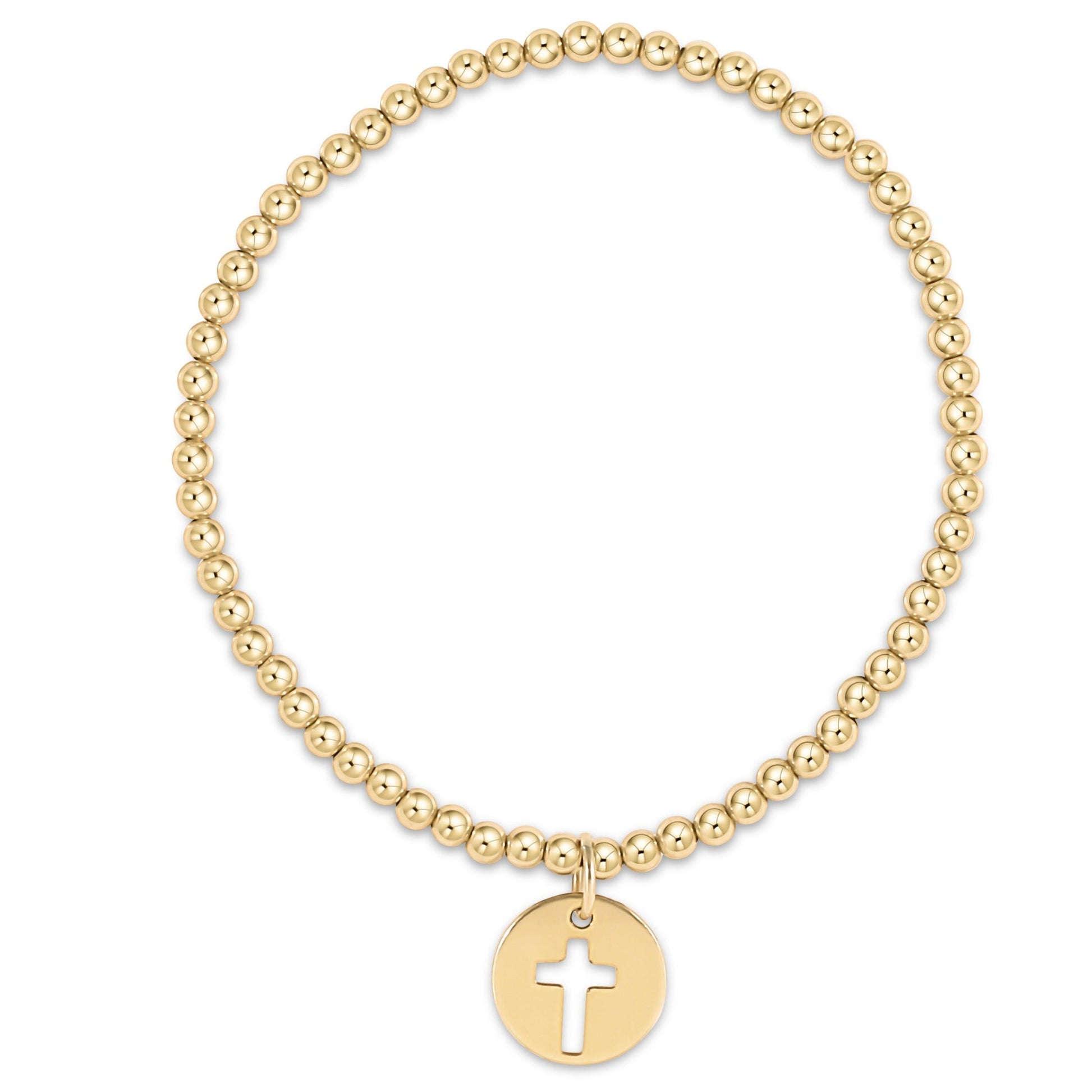 enewton Extends - Classic Gold 3mm Bead Bracelet - Blessed Gold Disc