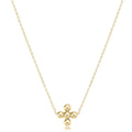 enewton 16" Necklace Gold - Classic Beaded Signature Cross Gold - 4mm Bead Gold
