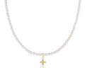 enewton Choker Classic Pearl 3mm Bead - Signature Cross Gold Charm