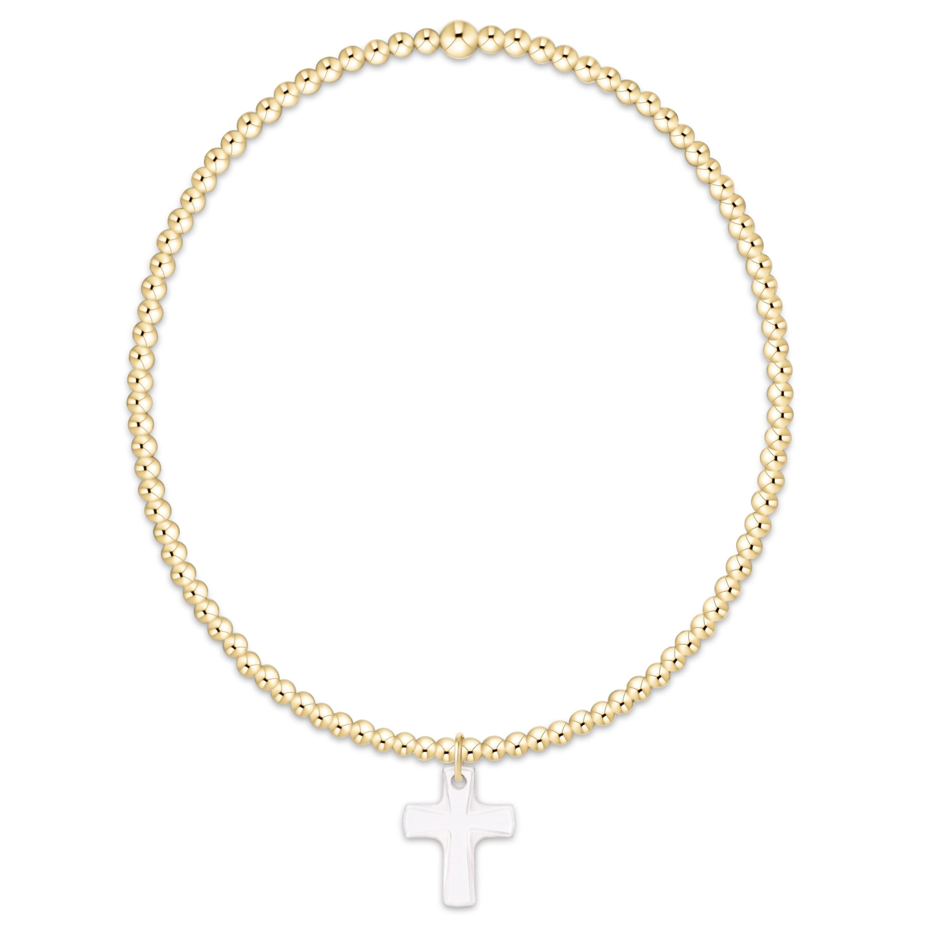 enewton Classic Gold 2mm Bracelet - Blessed Crystal Charm