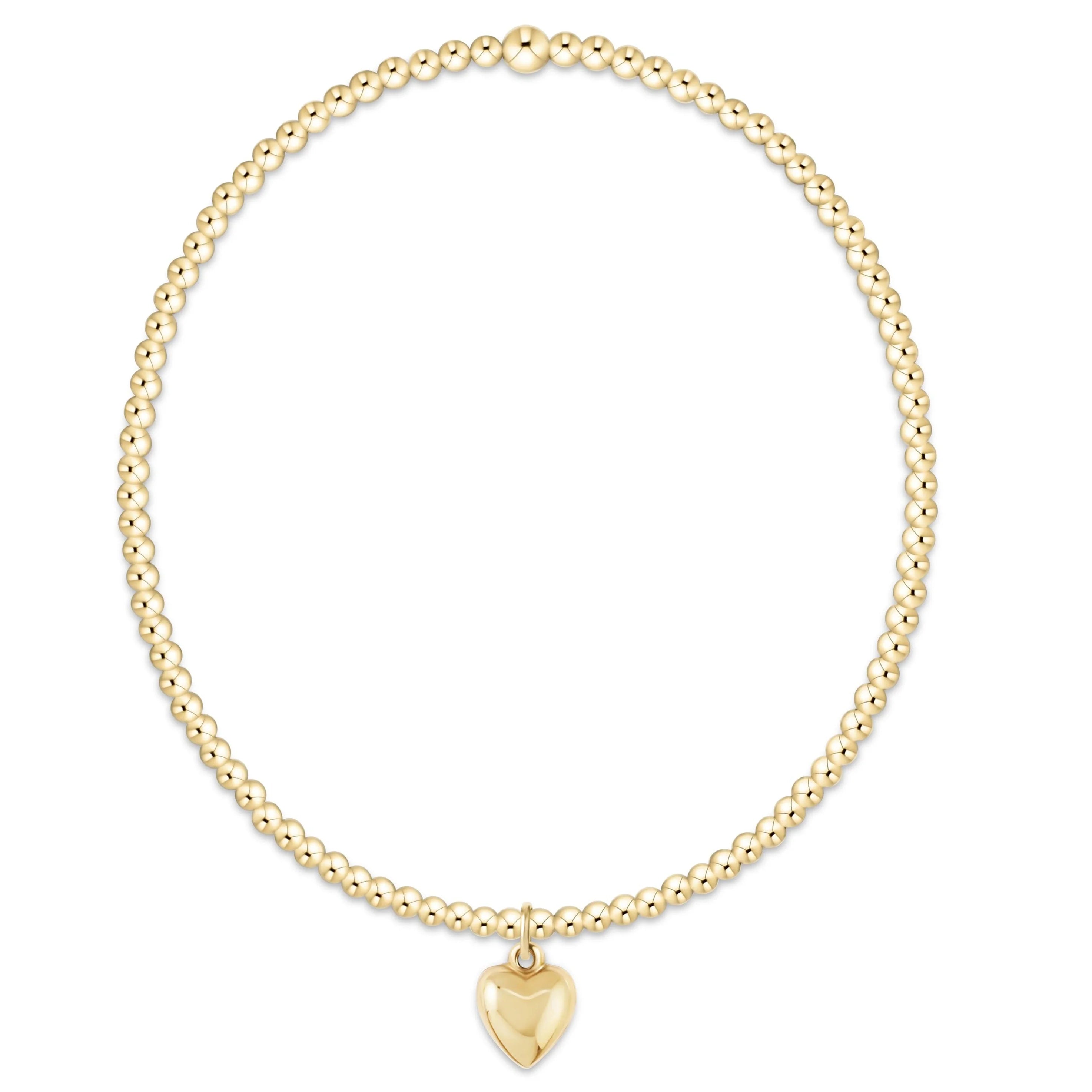 enewton egirl Classic Gold 2mm Bracelet - Love Plush Small Gold Charm