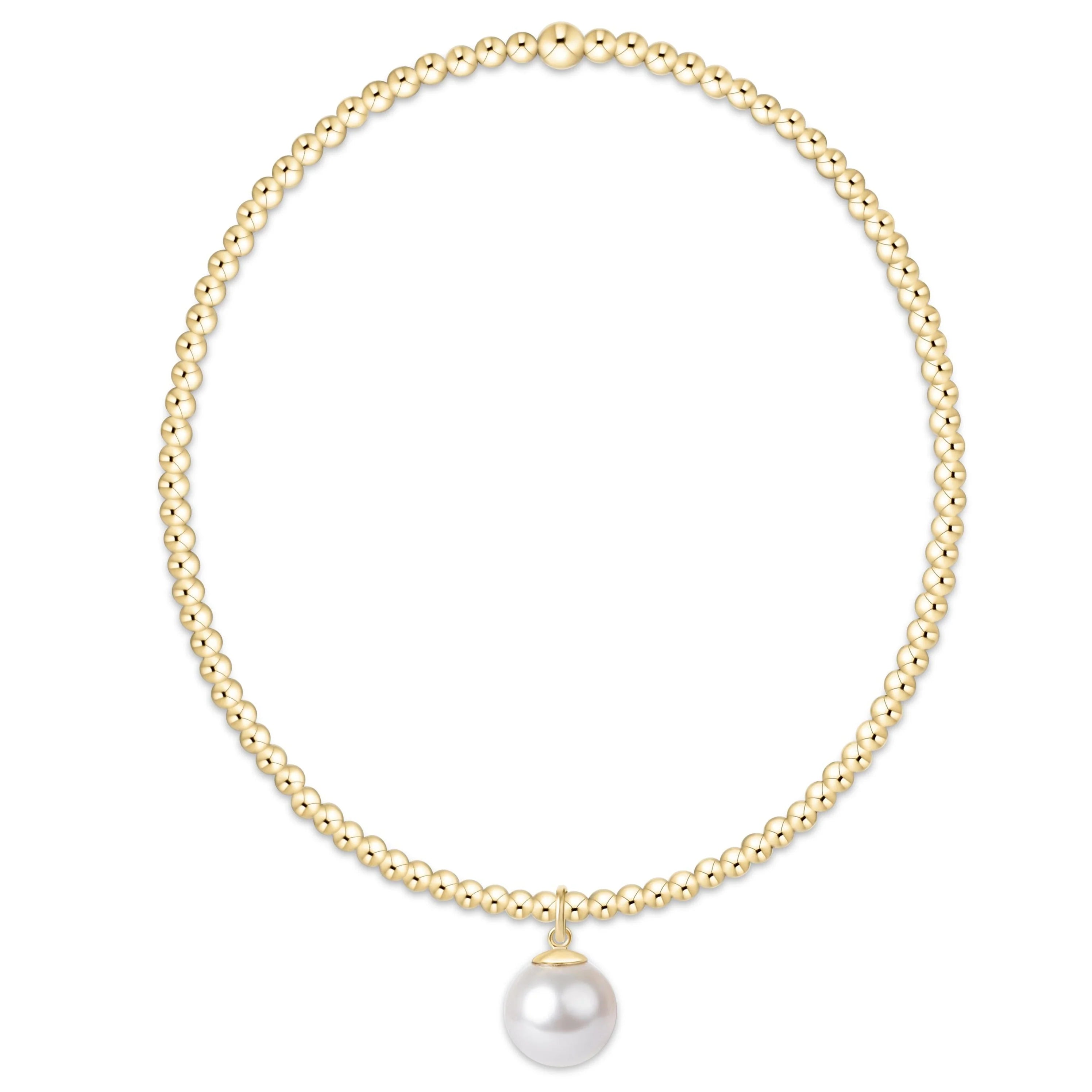 enewton Classic Gold 2mm Bracelet - Classic Pearl 8mm Charm