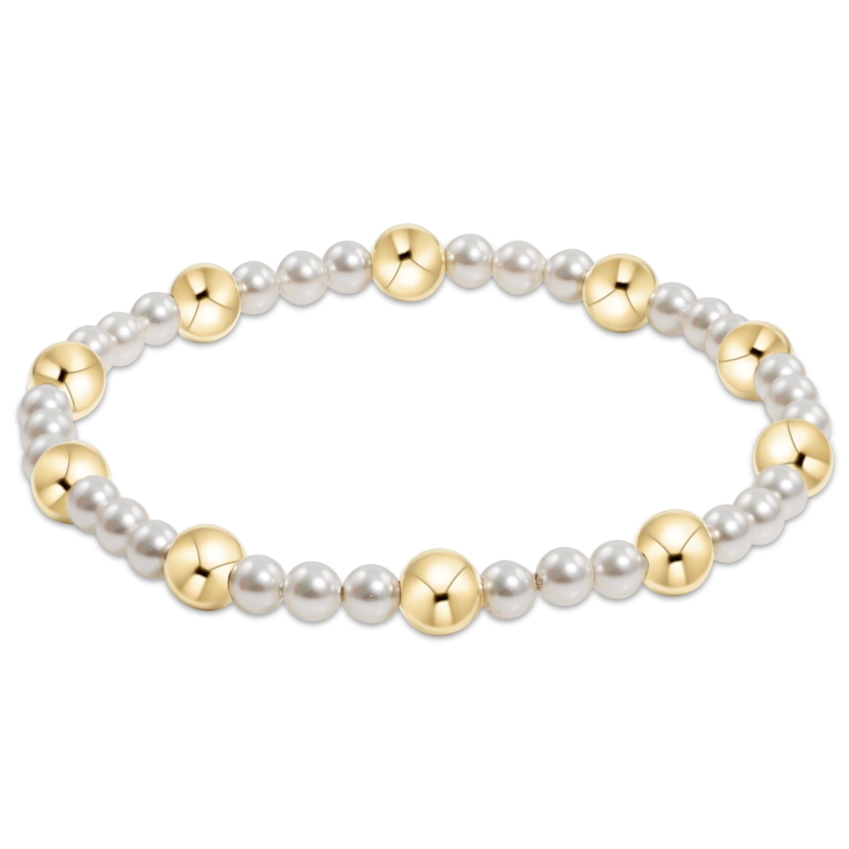 enewton Pearl Sincerity Pattern 4mm Bead Bracelet - 6mm Gold