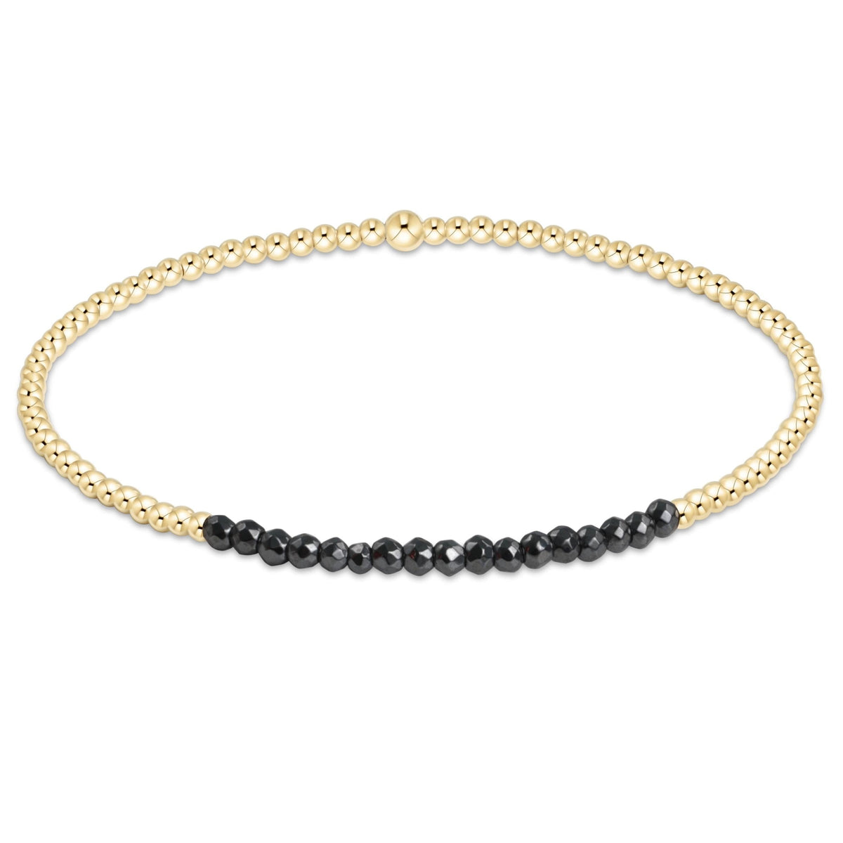 enewton Gold Bliss 2mm Bead Bracelet - Faceted Hematite