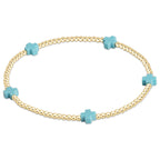 enewton egirl Signature Cross Small Gold Pattern 2mm Bead Bracelet