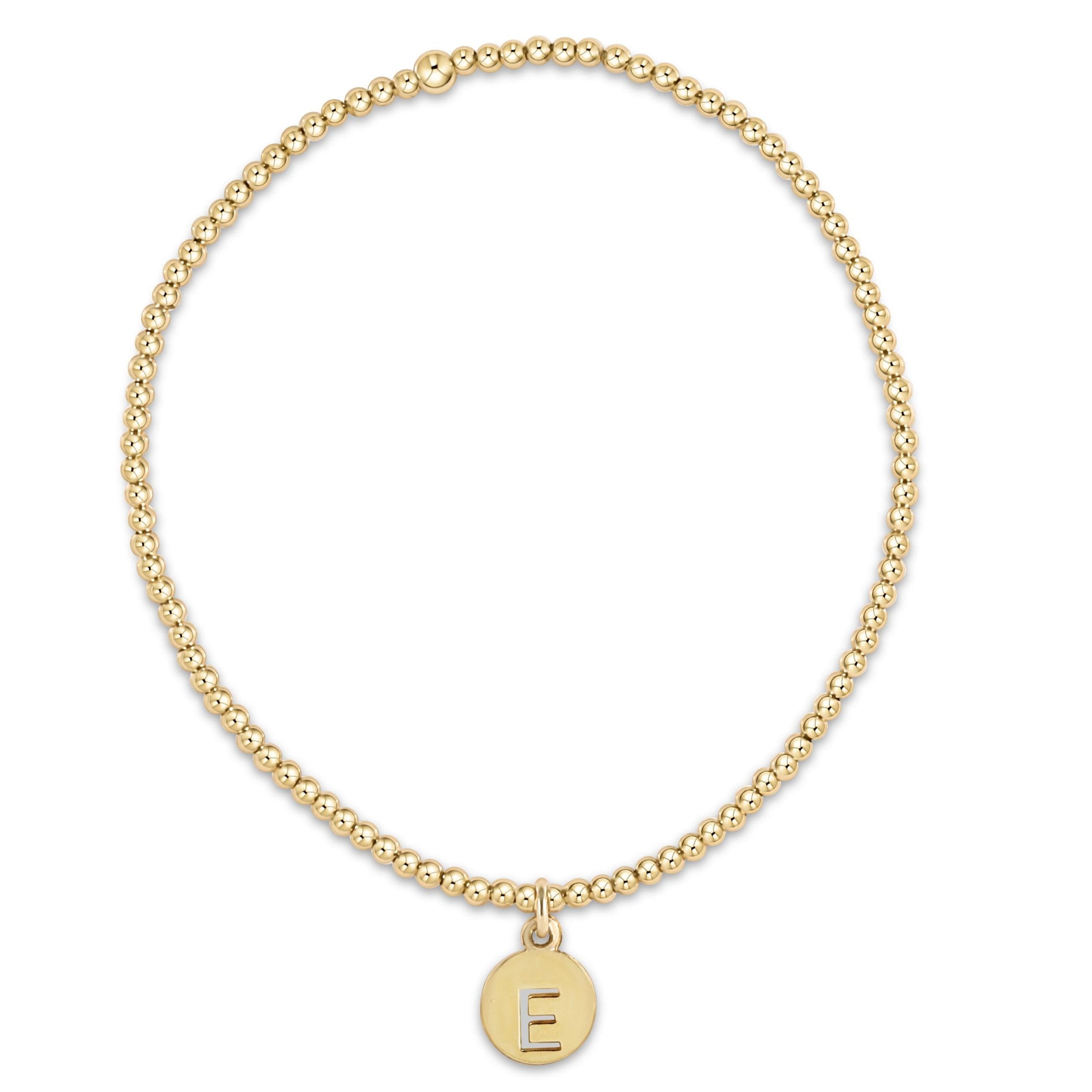 enewton Classic Gold 2mm Bead Bracelet - Respect Small Gold Disc