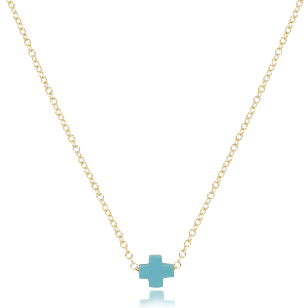 enewton egirl Signature Small Cross Necklace Gold 14"