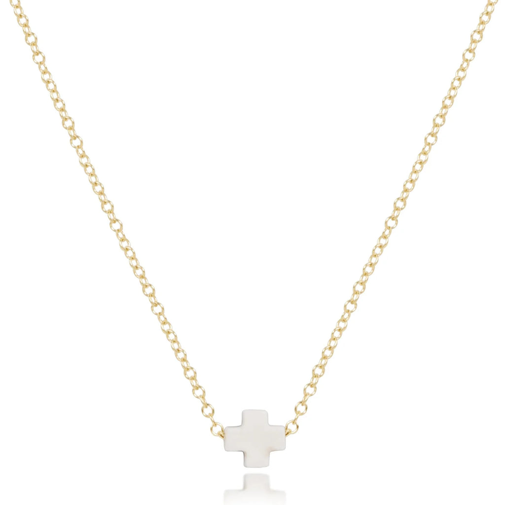 enewton egirl Signature Small Cross Necklace Gold 14"