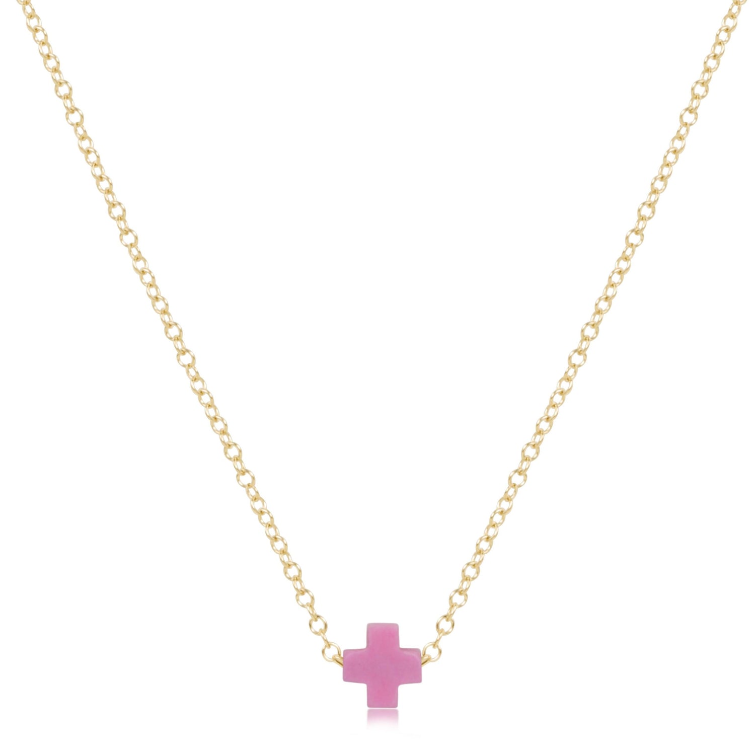 enewton egirl Signature Small Cross Necklace Gold 14"