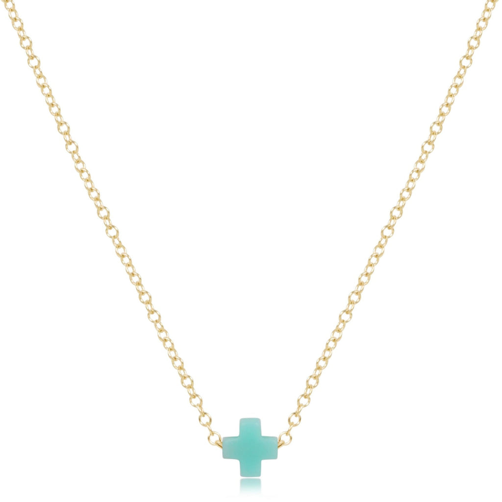 enewton egirl Signature Small Cross Necklace Gold 14"