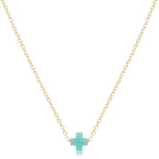 enewton egirl Signature Small Cross Necklace Gold 14"