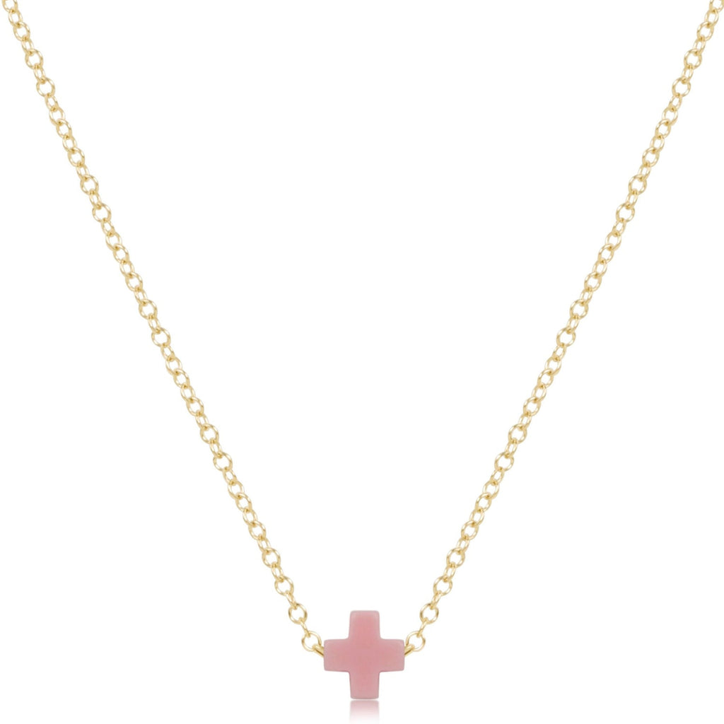enewton egirl Signature Small Cross Necklace Gold 14"