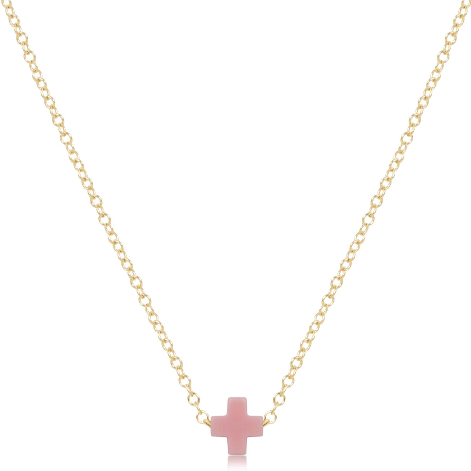 enewton egirl Signature Small Cross Necklace Gold 14"