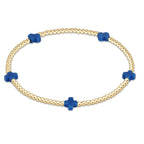enewton Signature Cross Small Gold Pattern 2mm Bead Bracelet