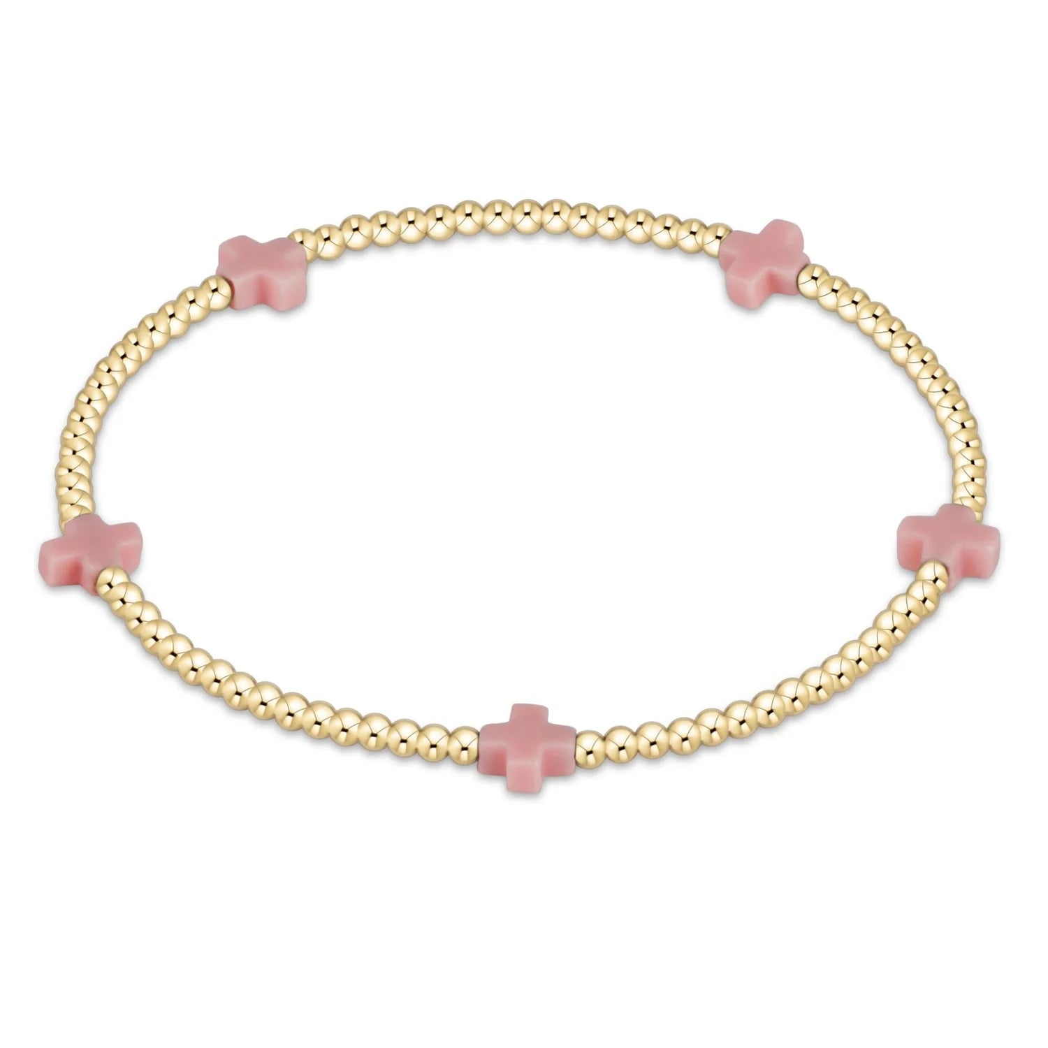 enewton egirl Signature Cross Small Gold Pattern 2mm Bead Bracelet