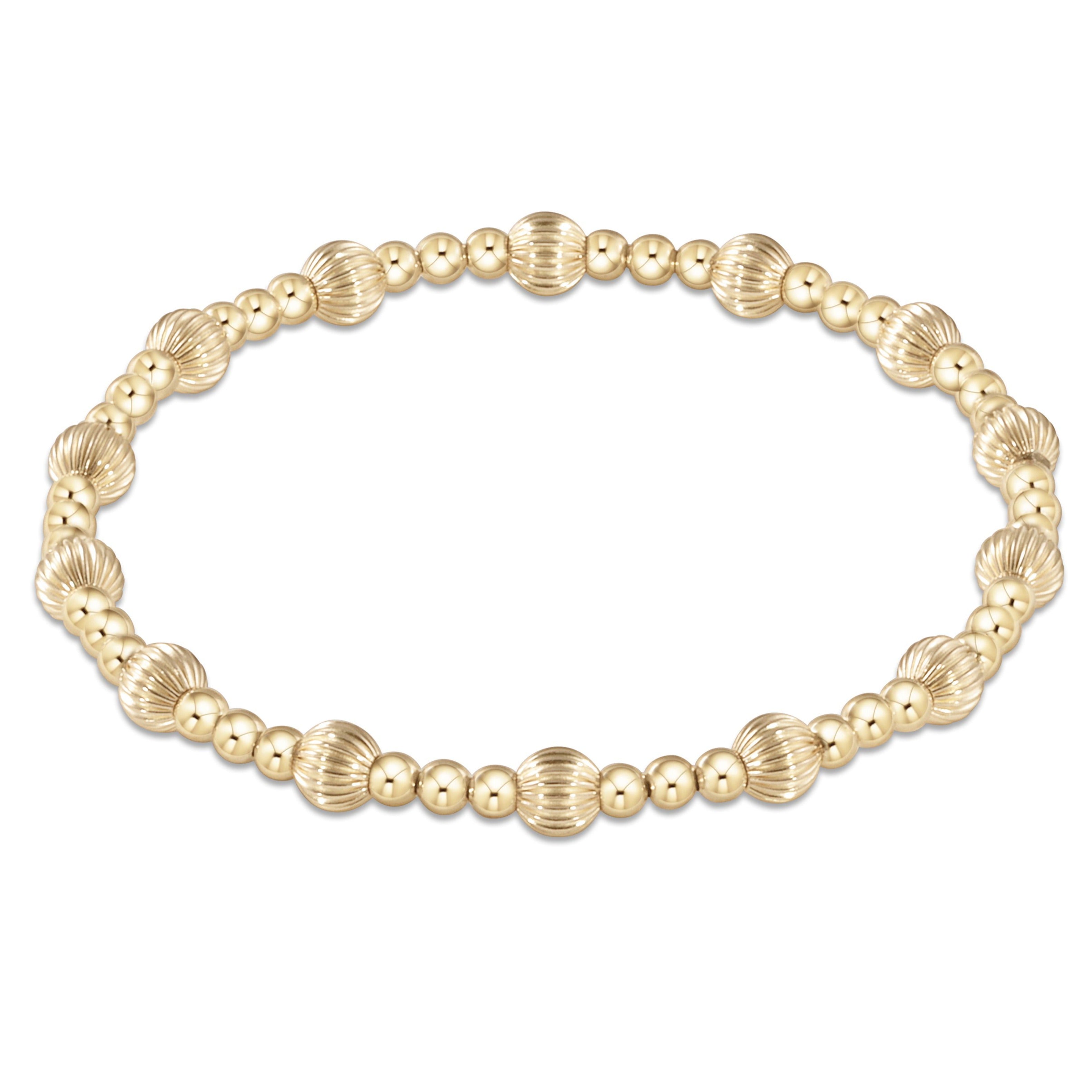 enewton Dignity Sincerity Pattern 5mm Bead Bracelet - Gold