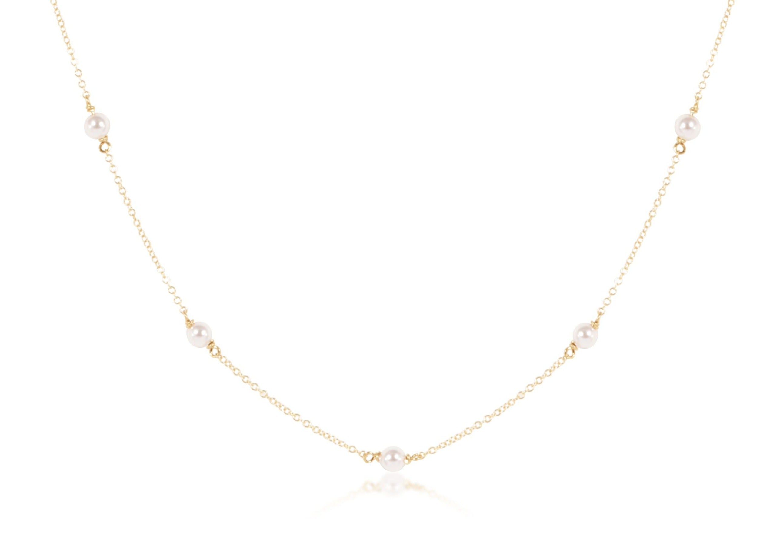 enewton Choker Simplicity Chain Gold - 4mm Pearl