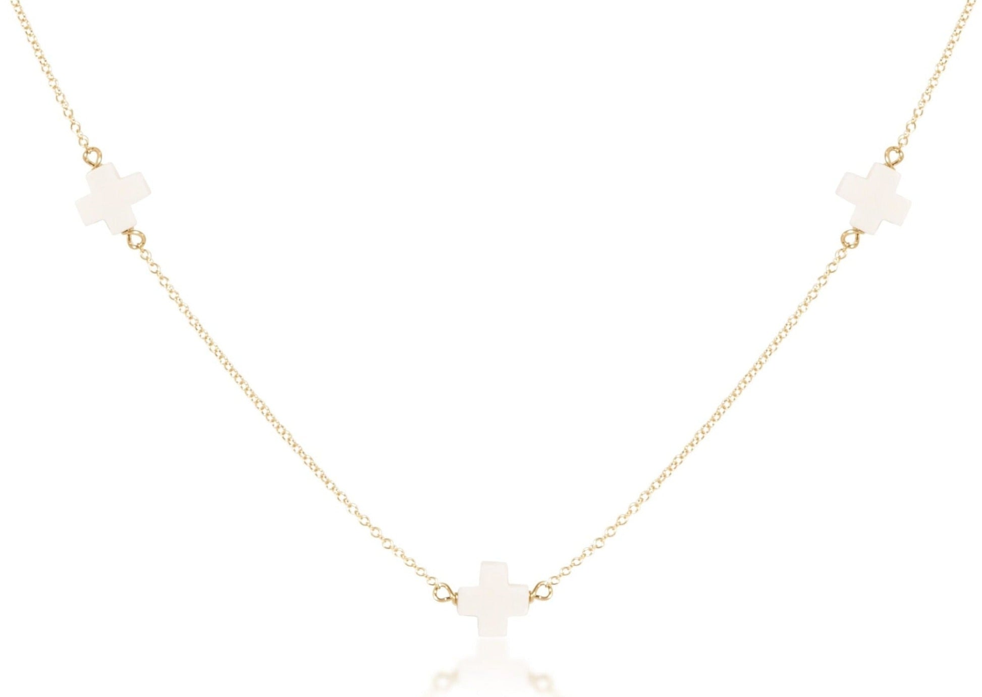 Choker Simplicity Chain Gold - Signature Cross Off-White