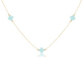enewton Simplicity Choker Chain Gold - Signature Cross Turquoise