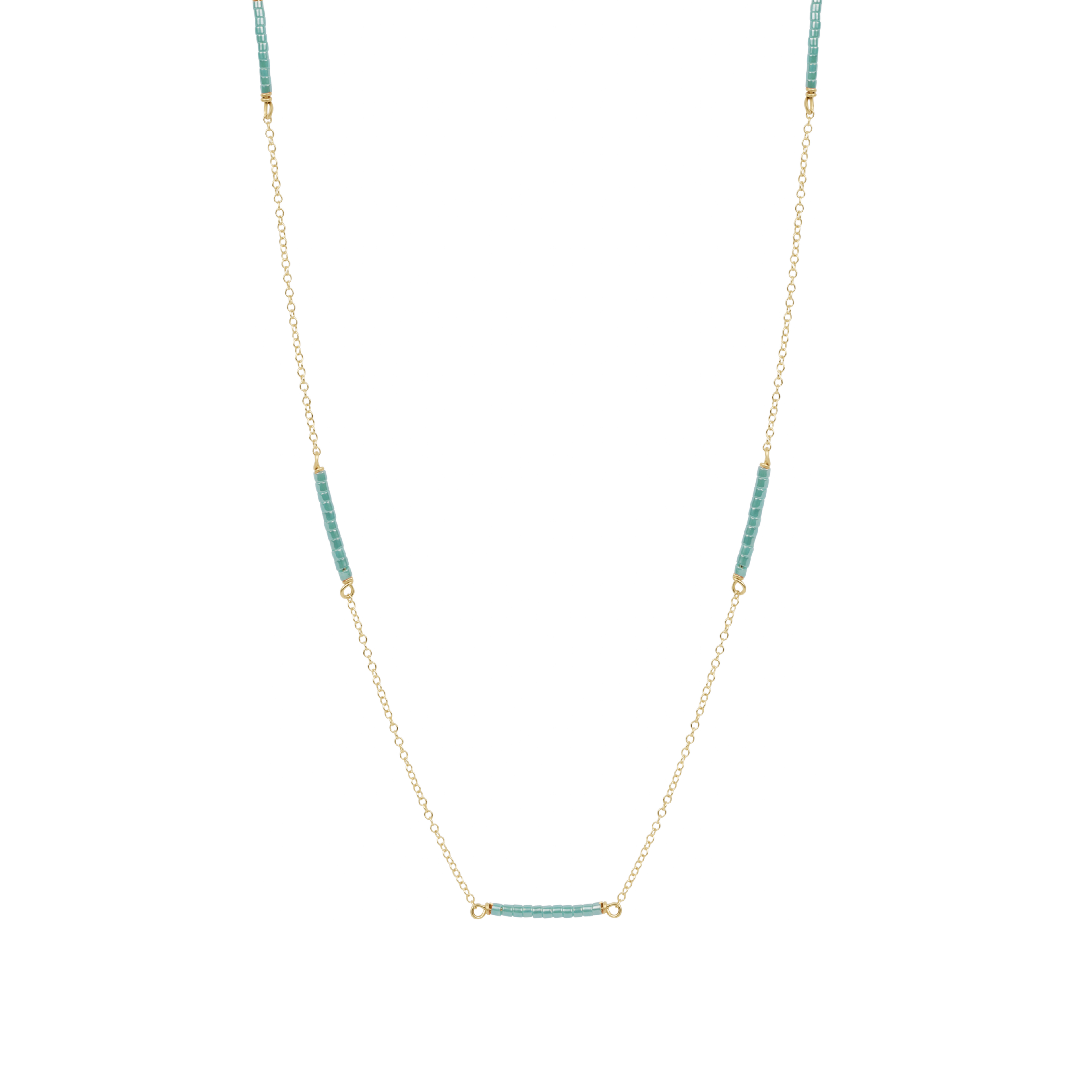 15" Choker Simplicity Chain Gold - Hope Bliss - Sea Glass