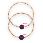 Beaded Blondes Ole Miss Rebels Gold Logo Bracelete Standard 6.75 inch