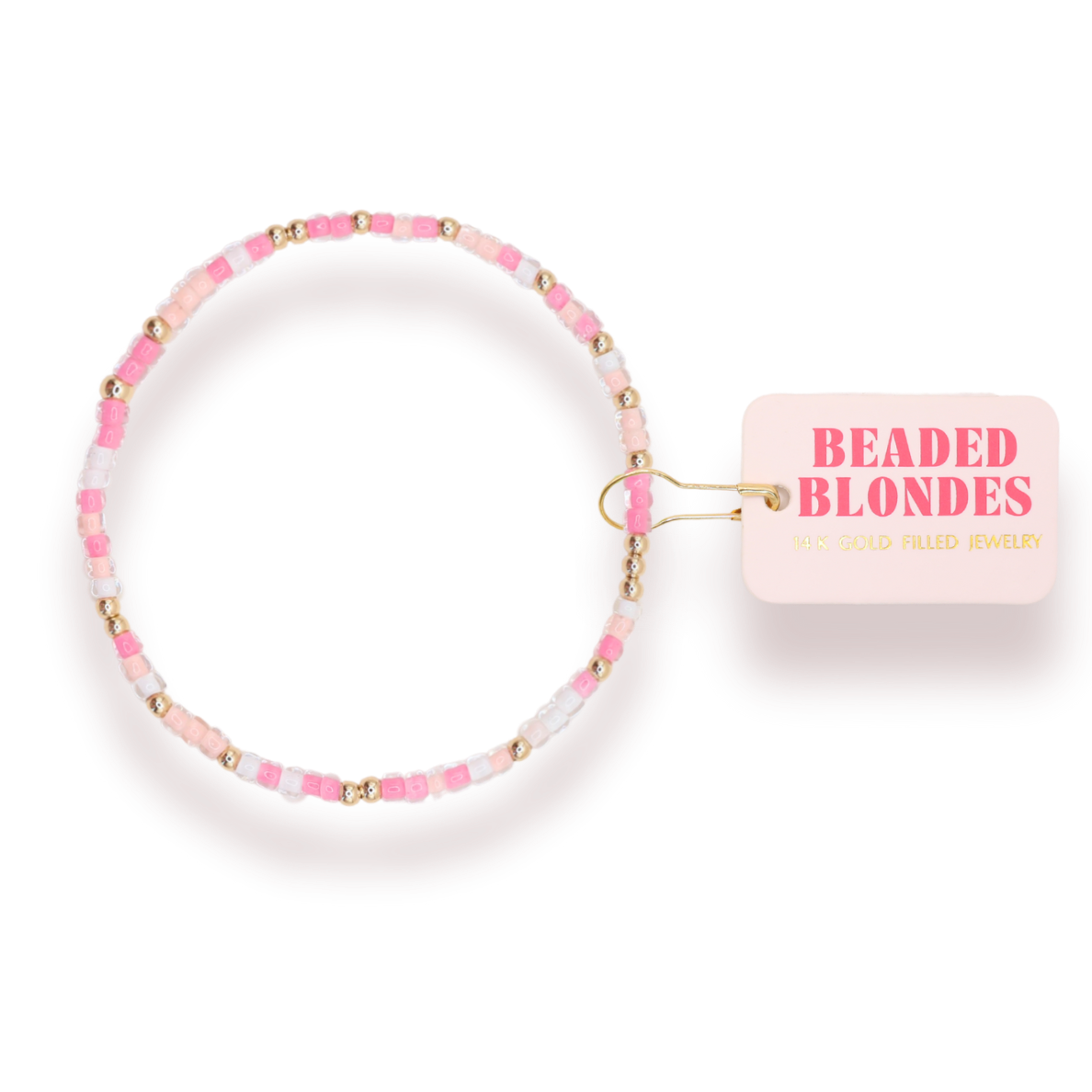 Beaded Blondes Phi Mu Sprinkle Bracelet Standard 6.75 inch