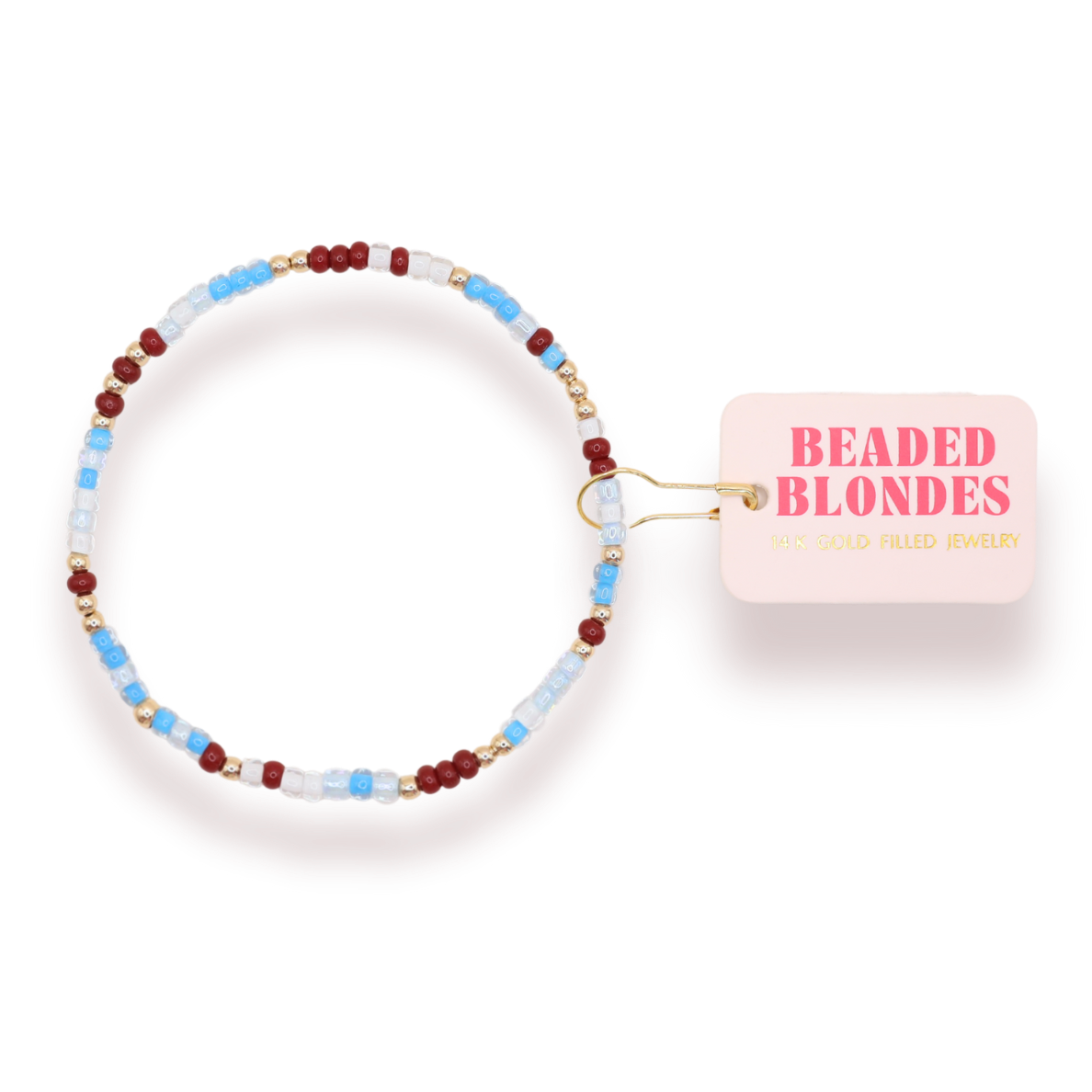 Beaded Blondes Pi Beta Phi Sprinkle Bracelet Standard 6.75 inch