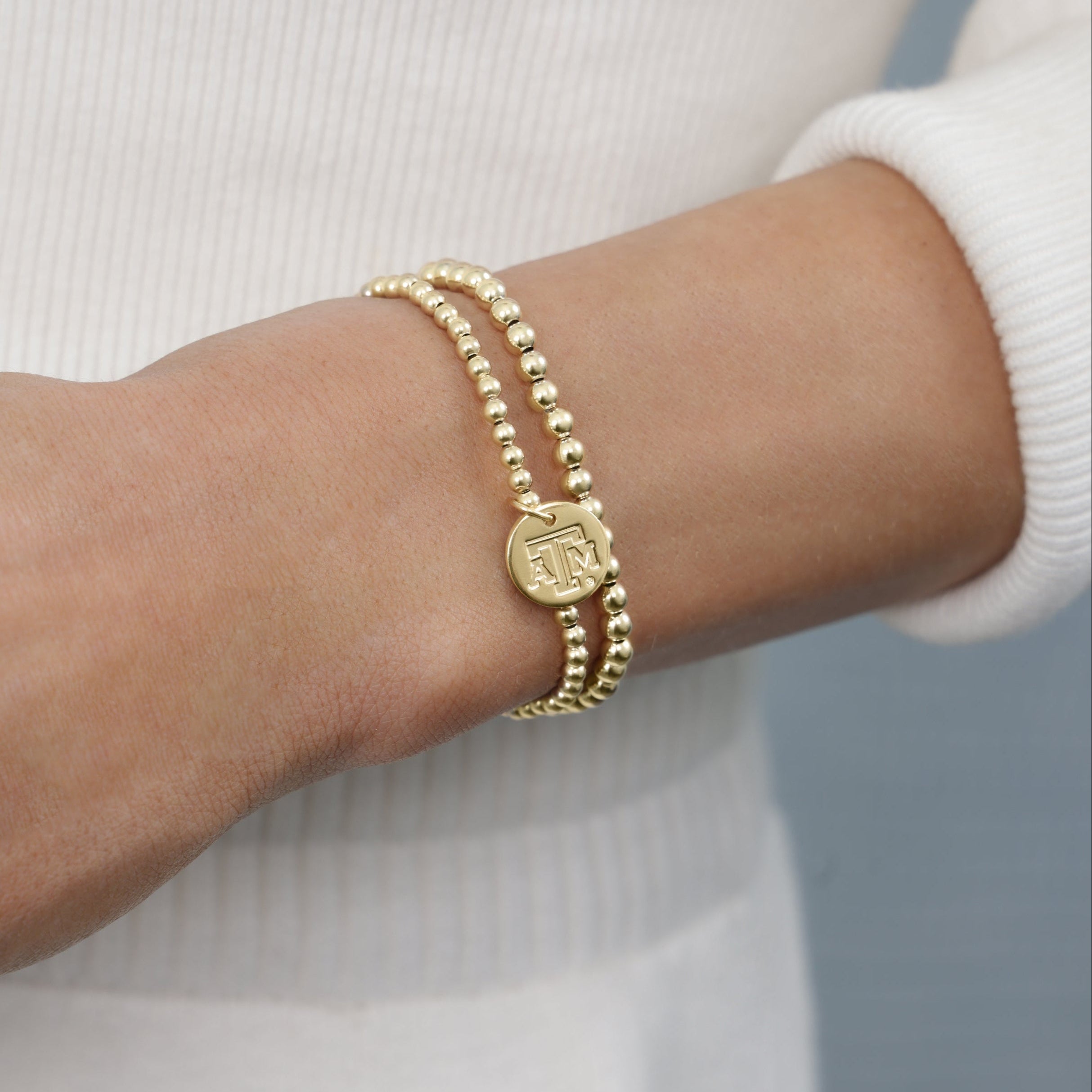 enewton eCOLLEGIATE Classic Gold 3mm Bracelet - Texas A&M Disc