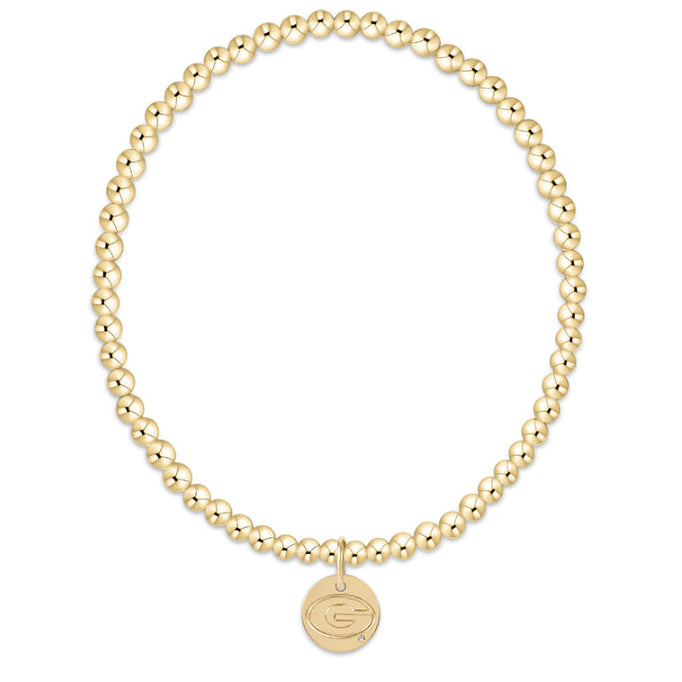 enewton eCOLLEGIATE Classic Gold 3mm Bracelet - UGA Disc