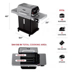 Ninja FlexFlame 3 Burner Liquid Propane Grill and Smoker Black/Silver