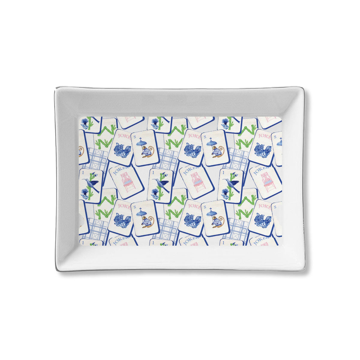 Toss Designs Blue Mahjong Trinket Tray
