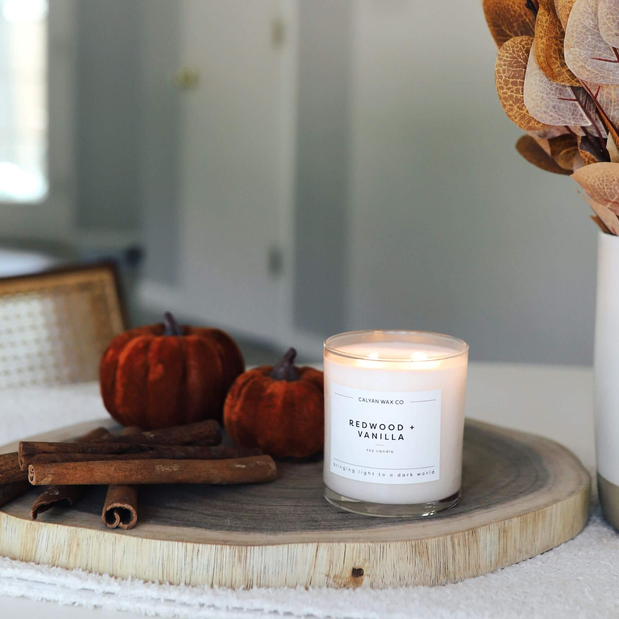 Calyan Redwood + Vanilla - Glass Tumbler Soy Candle