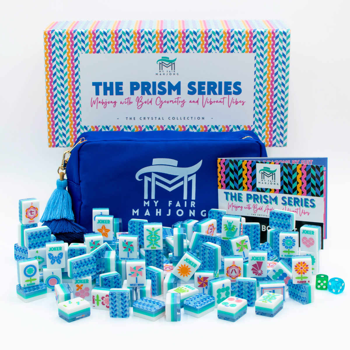 My Fair Mahjong Crystal Prism Blue Mahjong Tile Set
