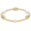 enewton Signature Cross Admire Gold Pattern 3mm Bead Bracelet - Off-White