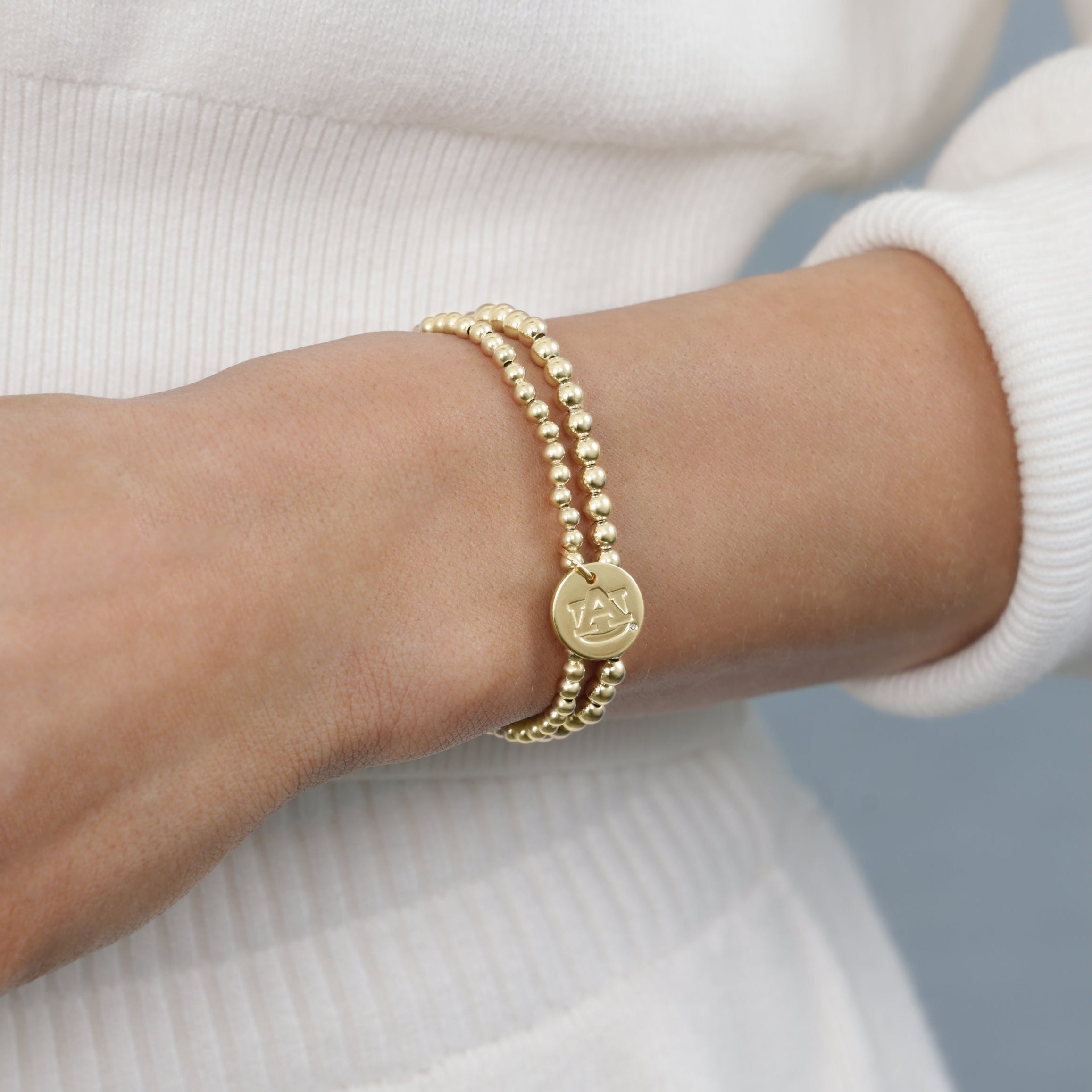enewton eCOLLEGIATE Classic Gold 3mm Bracelet - Auburn Disc