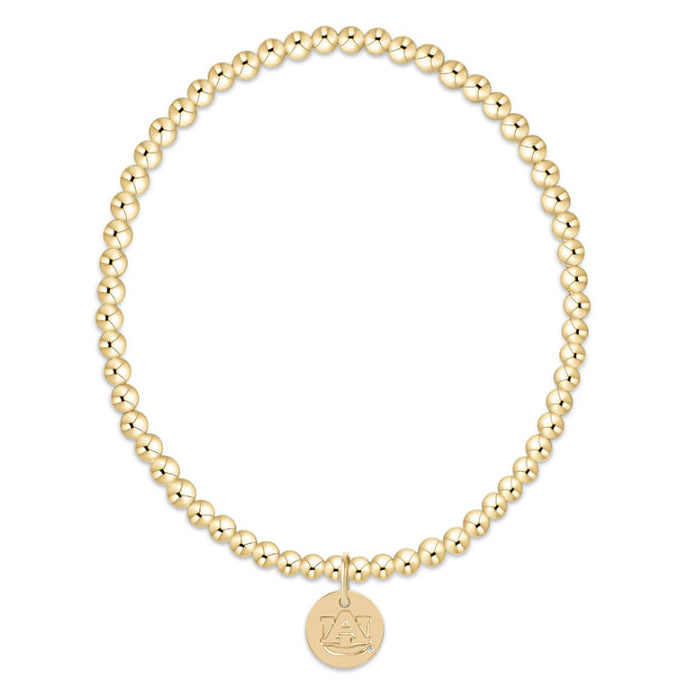 enewton eCOLLEGIATE Classic Gold 3mm Bracelet - Auburn Disc