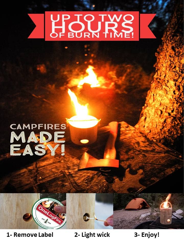 Mini OneLogFire Swedish Torch 1-Hour Burn Time